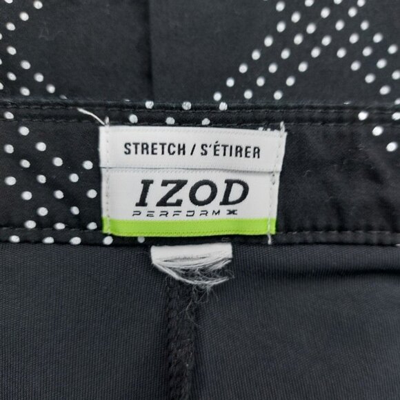 IZOD Perform Golf Womens Skort Sz 14 Black White Diamond Dot Print Cotton Lycra - Picture 6 of 8